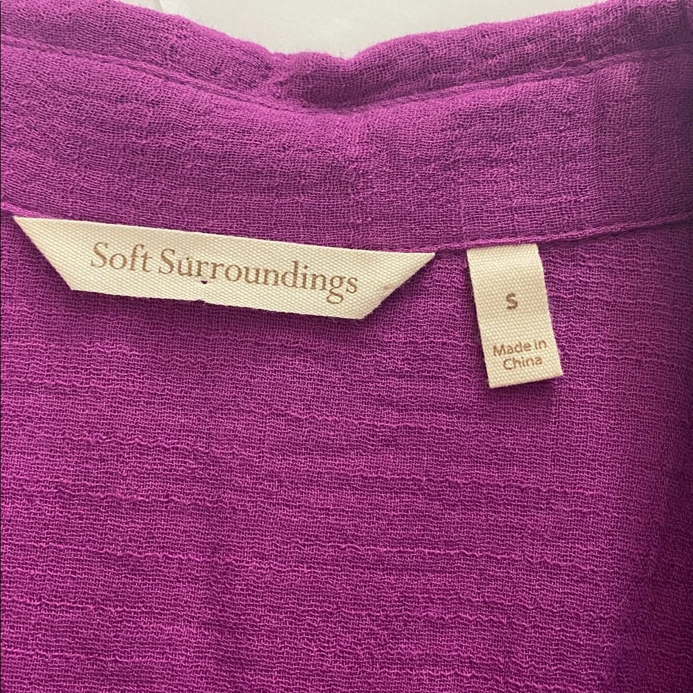 Soft Surroundings Vibrant Purple Button-Down Shirt - Picture 2 of 9